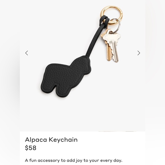 Cuyana Alpaca Black Leather Keychain NWT - Picture 7 of 9